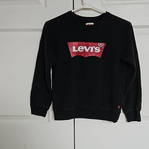 Levi's Girl Signature Logo Long Sleeves Sweater Large 10/12 Years Old Black/Red - Picture 1 of 16